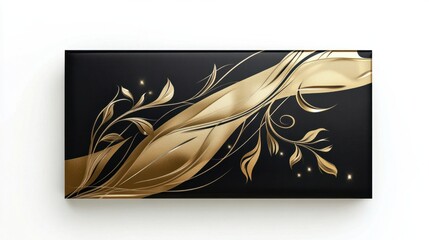 A luxury dining voucher with a gold and black design, perfect for exclusive restaurant promotions, isolated on white