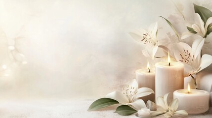 A luxury spa voucher with soft colors and elegant design elements, isolated on a white background