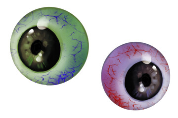 eyeball bat  wings halloween ghost  fly hand drawn on transparent background