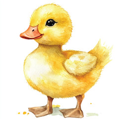 cute Duck watercolor clipart illustration isolated