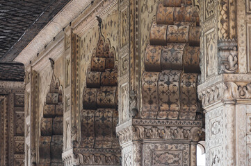 The Red Fort, also known as Lal Qila is a historic fort in Delhi, India. The view from the inside