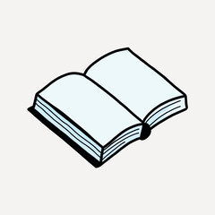 Open book illustration, minimalistic design