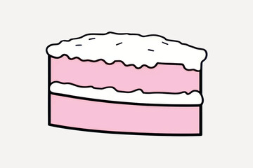 Pink cake slice illustration