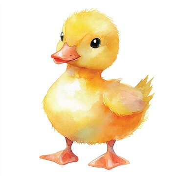recommend clip art: cute Duck watercolor clipart illustration isolated