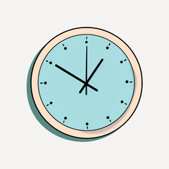 Minimalist clock with blue face