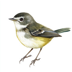 cute Dusky Warbler watercolor clipart illustration isolated