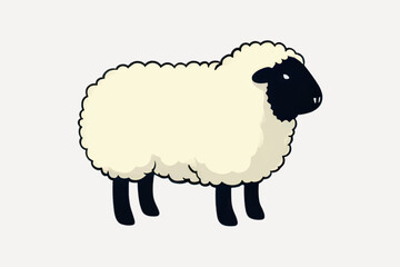 Cute cartoon sheep illustration
