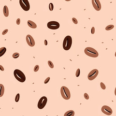 Obraz premium Coffee beans seamless pattern