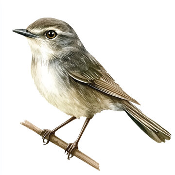 recommend clip art: cute Dusky Warbler watercolor clipart illustration isolated