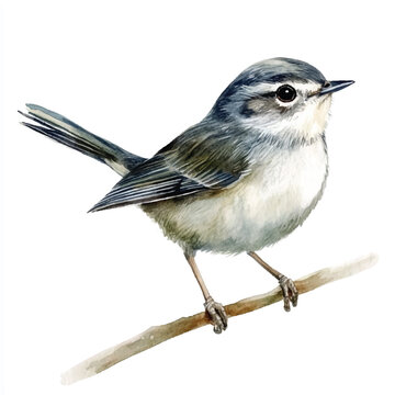 recommend clip art: cute Dusky Warbler watercolor clipart illustration isolated