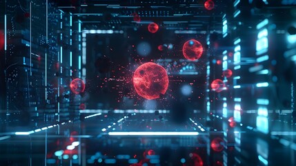 Obraz premium AI Powered Cybersecurity Software Neutralizing Malware in Real Time