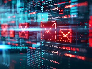 Simulated Phishing Attack Scenario on Computer Screen Depicting Cybersecurity Risks and Digital Threats