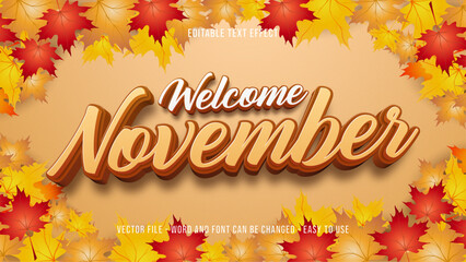 Editable text effect november theme 