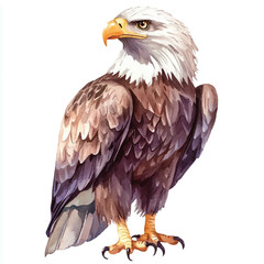 cute Eagle watercolor clipart illustration isolated