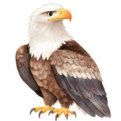 cute Eagle watercolor clipart illustration isolated