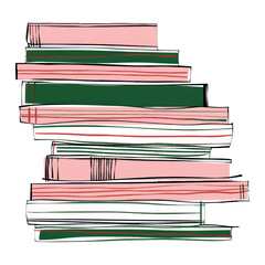 Colorful stacked books illustration