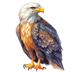 cute Eagle watercolor clipart illustration isolated