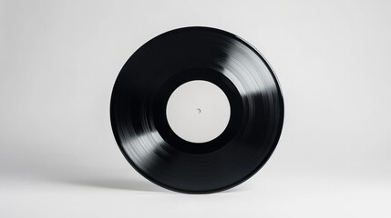 Obraz premium A single EP vinyl record with a blank label, isolated on a clean white background.