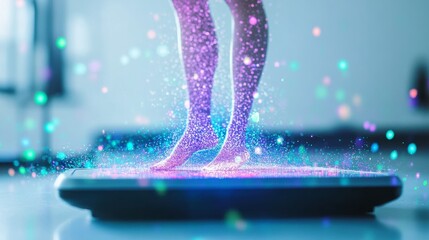 Innovative Digital Scale Showing Weight and Genetic Health Score for Personal Wellness Tracking