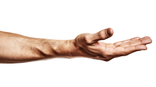 Helping hand outstretched on transparent background - Powered by Adobe