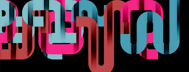 Dynamic waves, flowing lines, stripes vector geometric elements minimal pattern. Vector Illustration For Wallpaper, Banner, Background, Card, Book Illustration, landing page