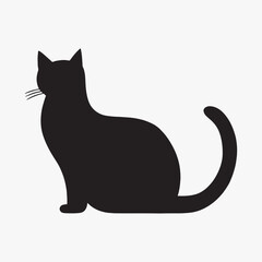 Silhouette cat simple vector design