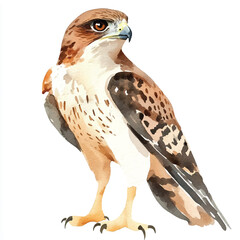 cute Falcon watercolor clipart illustration isolated