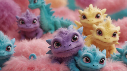 Fototapeta premium Baby Dragon, Dinosaur Stuffed Animal
