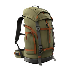 Large Green Hiking Backpack With Multiple Straps And Buckles For Outdoor Adventures