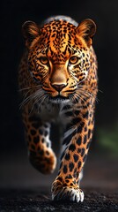 Fototapeta premium A beautiful and realistic leopard image showing its vibrant coat and intense gaze