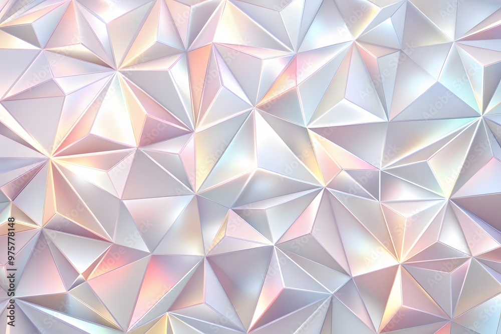 Fototapete Low Poly Light White Grey Gradient background made from Triangle Shapes. Could be used as wallpaper. Abstract bright white background - Geometric texture. 