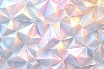 Low Poly Light White Grey Gradient background made from Triangle Shapes. Could be used as wallpaper. Abstract bright white background - Geometric texture. 