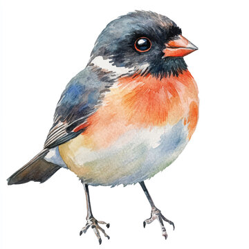 recommend clip art: cute Finchling watercolor clipart illustration isolated