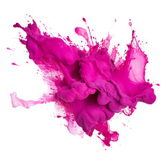 Vibrant Pink Paint Splash Isolated On A Transparent Background