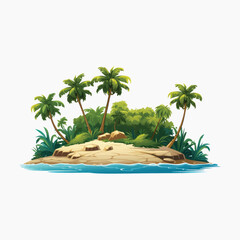 Obraz premium Tropical island with palm trees