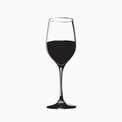 Elegant wine glass illustration art