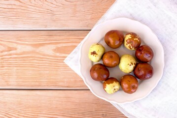 jujube on wooden background