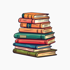 Colorful stack of books illustration