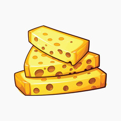 Delicious cartoon cheese illustration