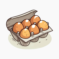 Carton of six brown eggs