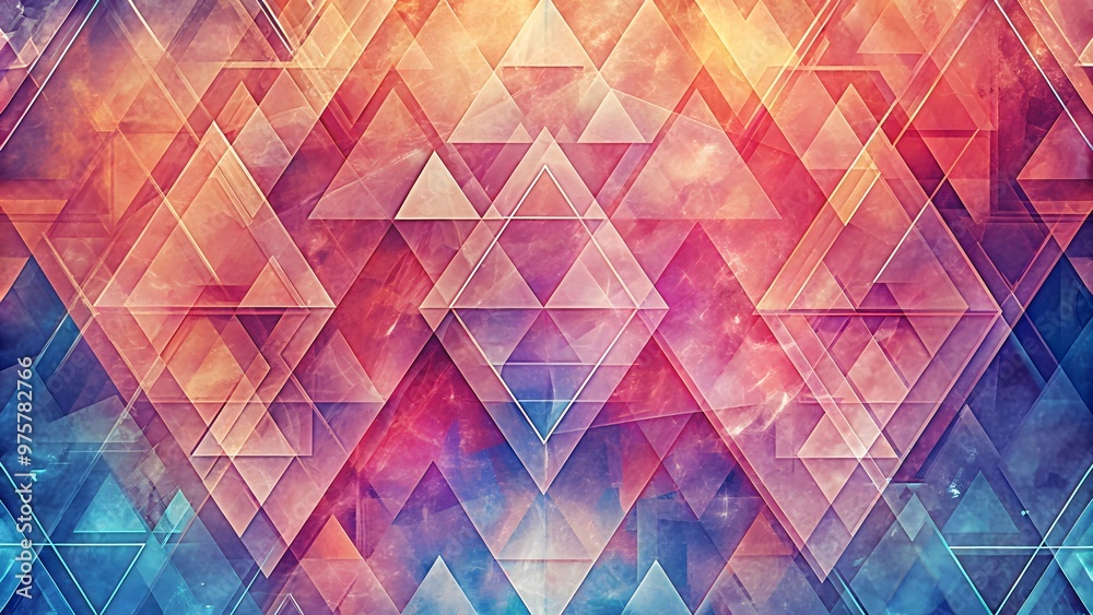 Fototapete Abstract polygonal blue background. Modern abstract blue background design with layers of textured white transparent material in triangle diamond and square shapes in random geometric patterns