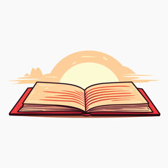 Open book sunrise illustration