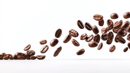 international coffee day banner with a falling coffee bean featuring an isolated roasted bean concept capturing the essence of coffee celebration and its aromatic appeal