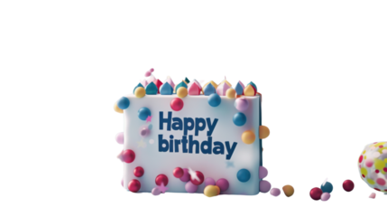 Happy birthday on transparent background