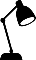 Silhouette of a Desk Lamp on a Simple Background