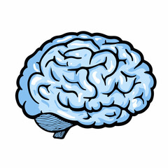 Vector Illustration of a Blue Brain Design