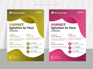 Modern and corporate business flyer template design for marketing agencies or brochure template