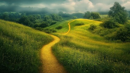 A Winding Path Through a Verdant Meadow
