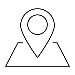 Location Map Line Icon. Contact Icon Editable Stroke Vector Illustration