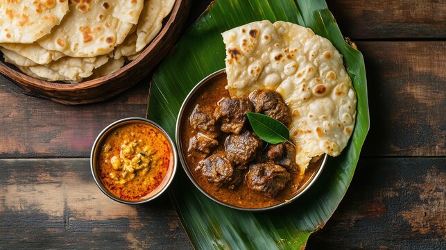 Naan with mutton curry | Parotta with mutton chukka